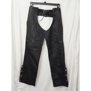 Hillside Leather black chaps sz Small motorcycle riding pants